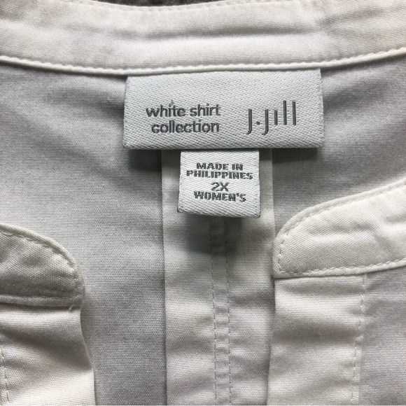JJill Womens 2X White Shirt Collection Button Front Long Sleeve Top, open neck - Picture 4 of 10